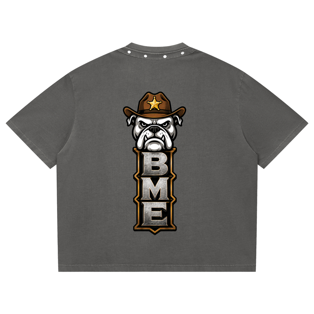 Unisex Washed Boxy Studded T-Shirt