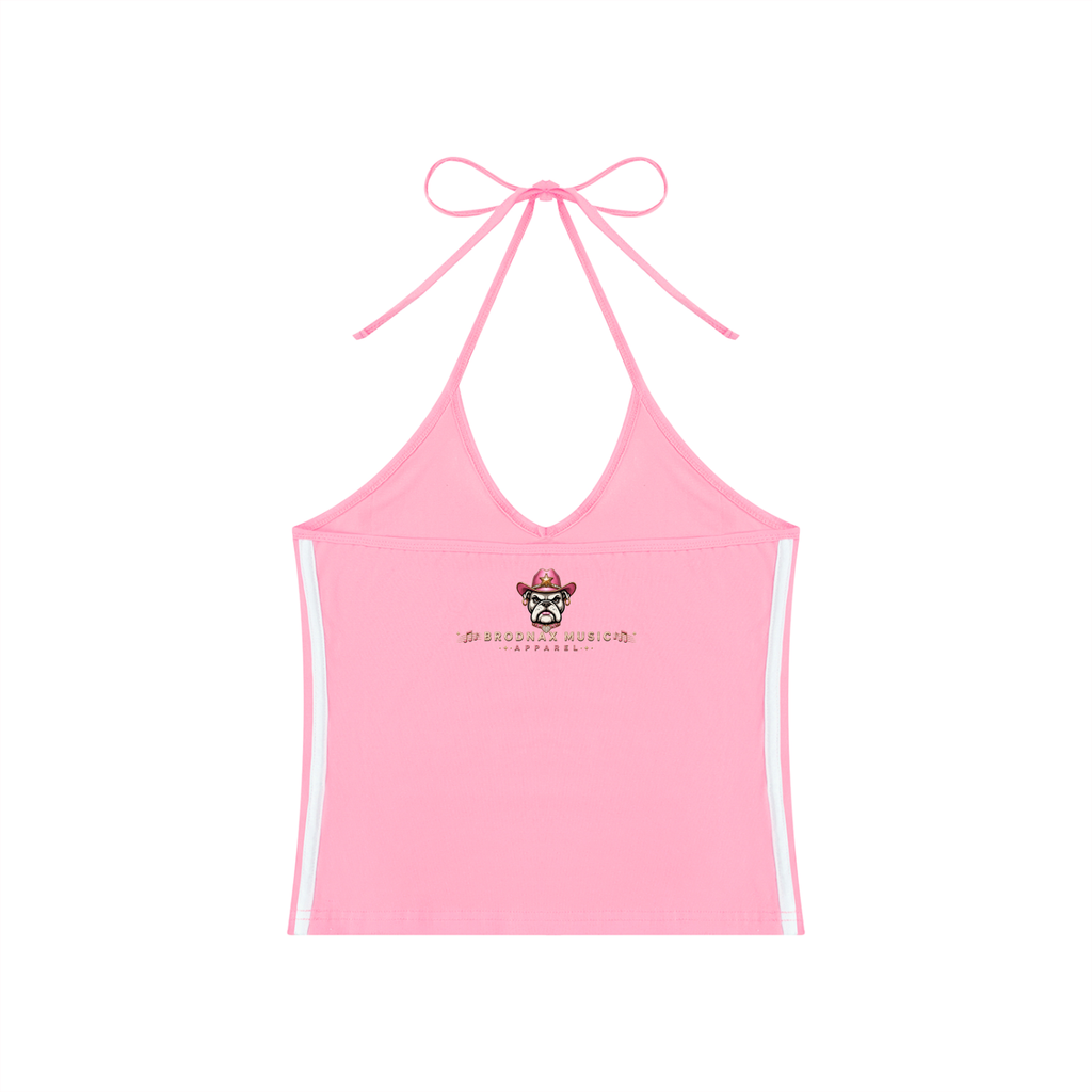 Women's BME  Girl  Color Block Halter Crop Tank Top