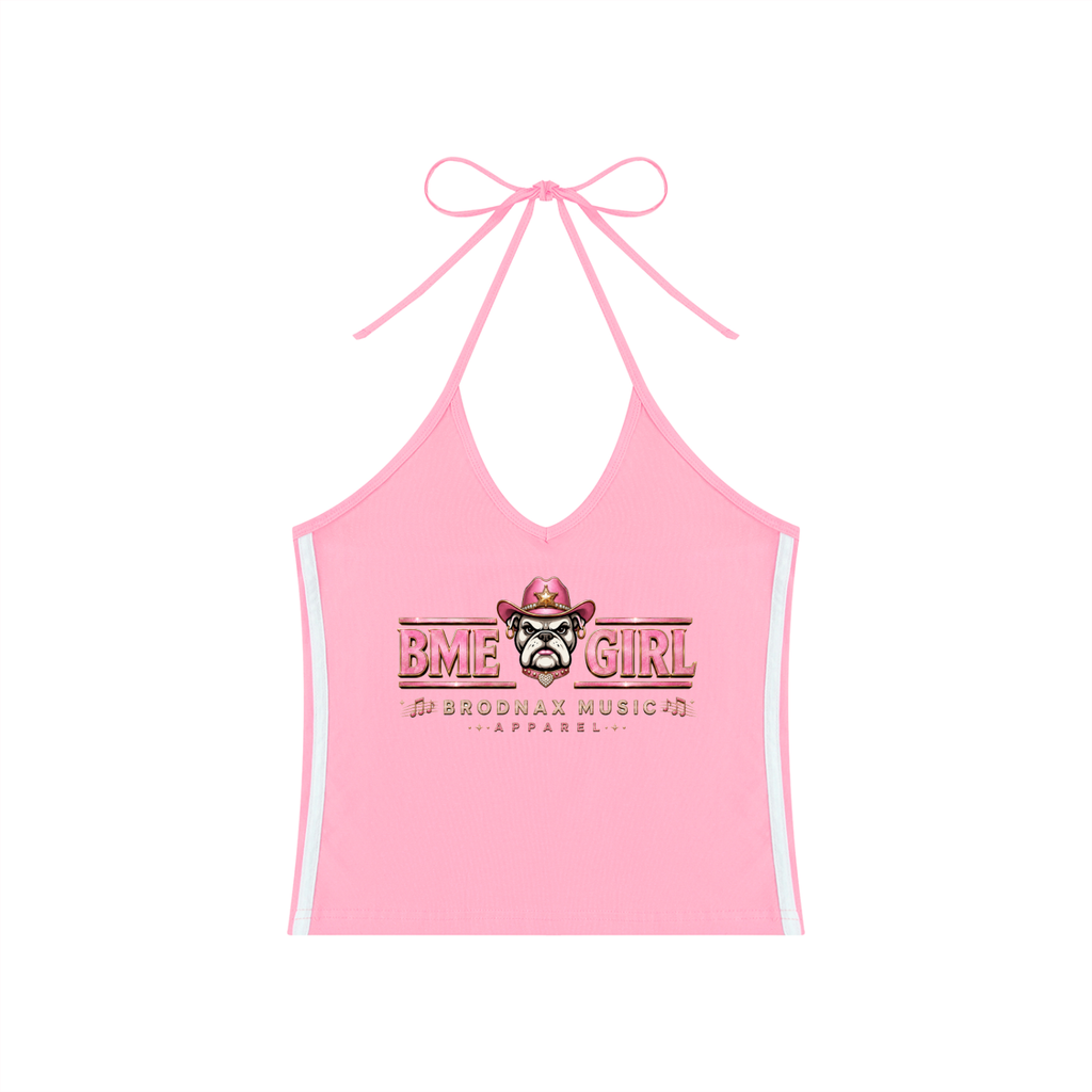 Women's BME  Girl  Color Block Halter Crop Tank Top