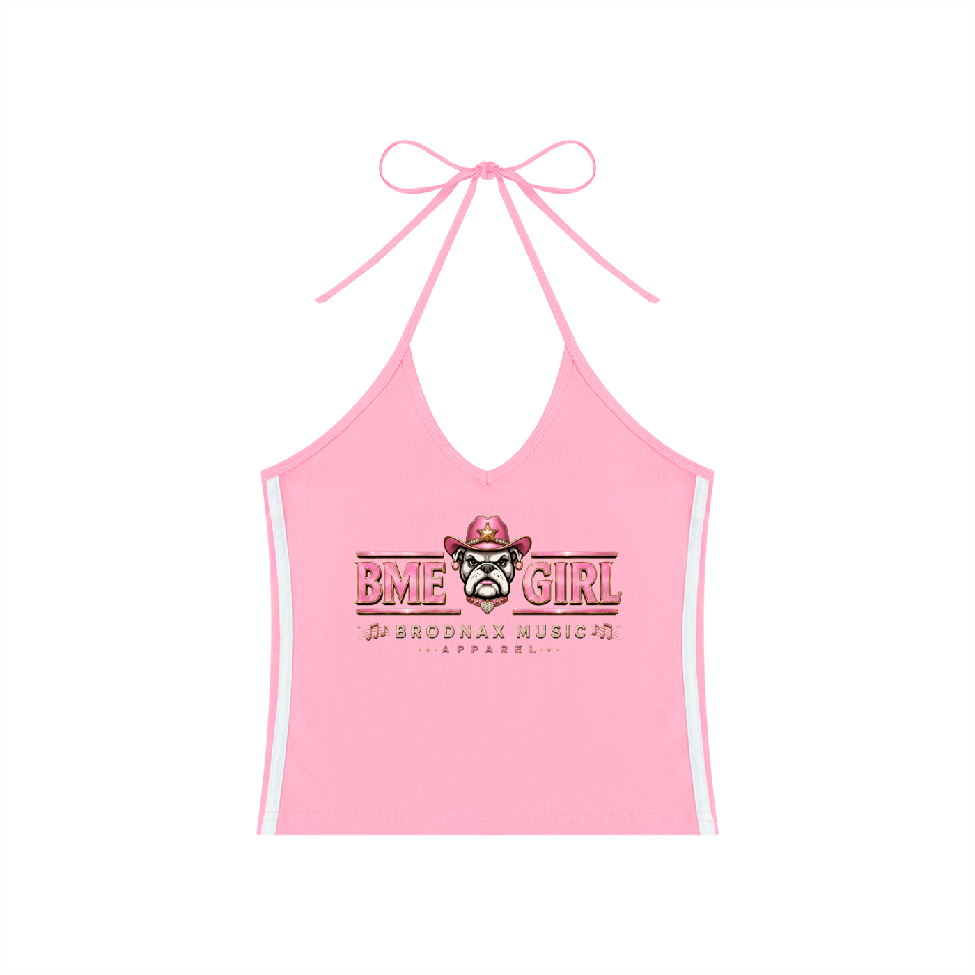 Women's BME  Girl  Color Block Halter Crop Tank Top