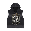Vintage Washed Zip-Up Hooded Tank Top