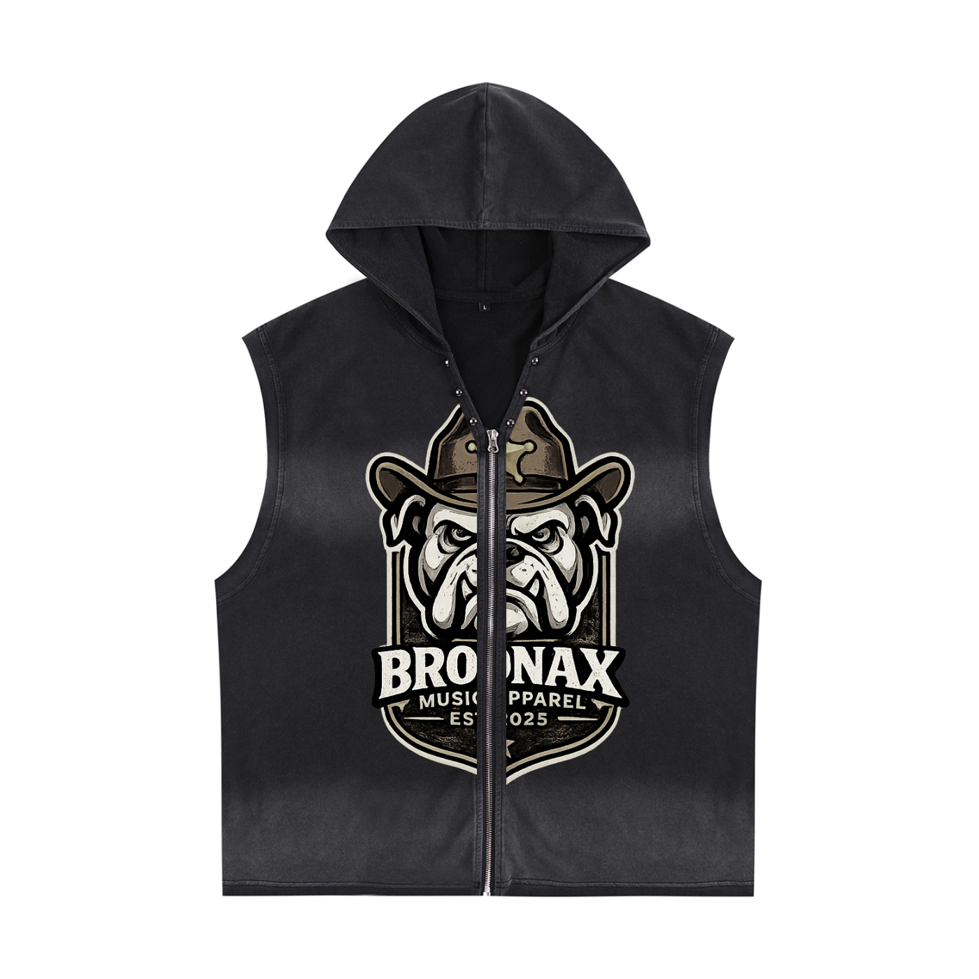 Vintage Washed Zip-Up Hooded Tank Top