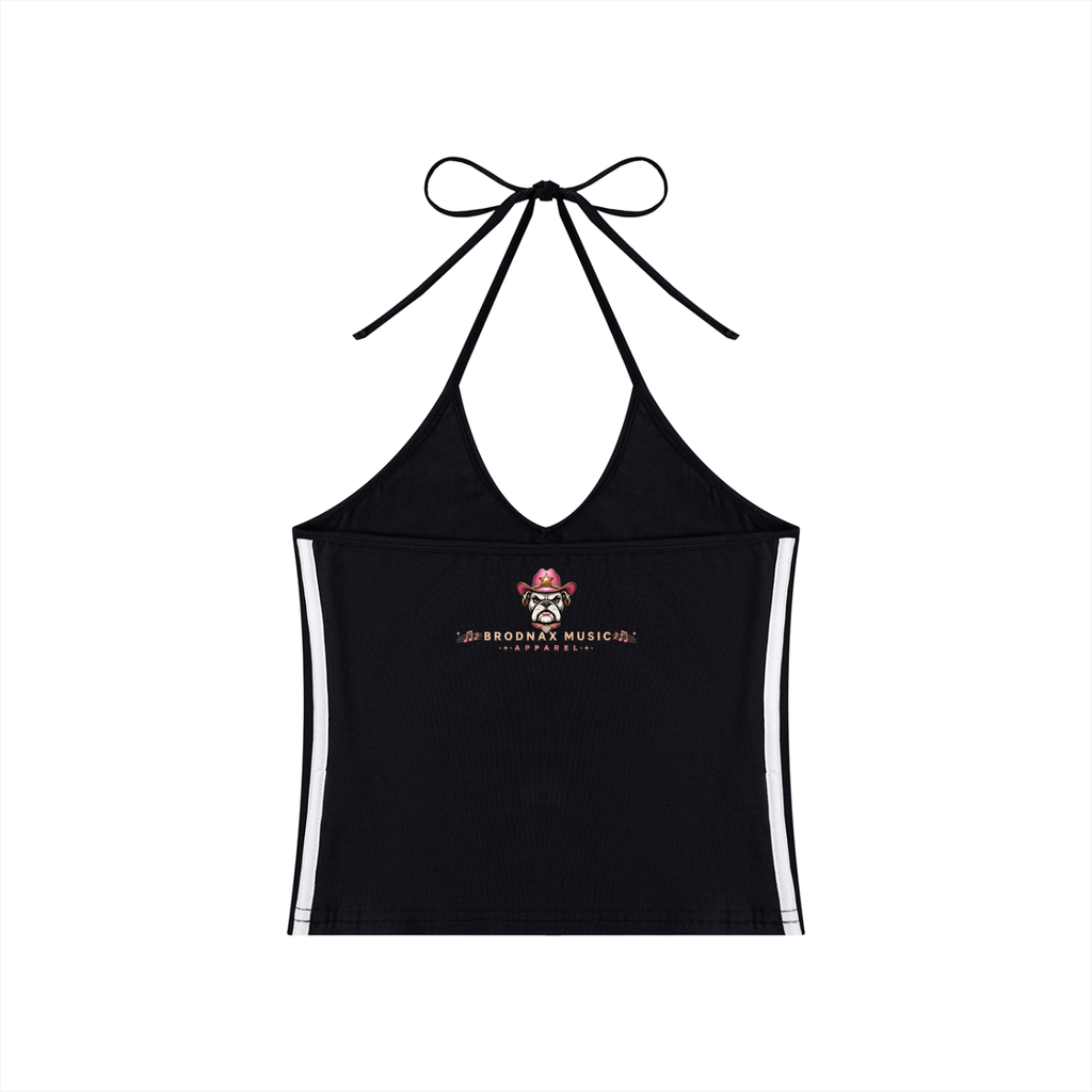 Women's BME  Girl  Color Block Halter Crop Tank Top