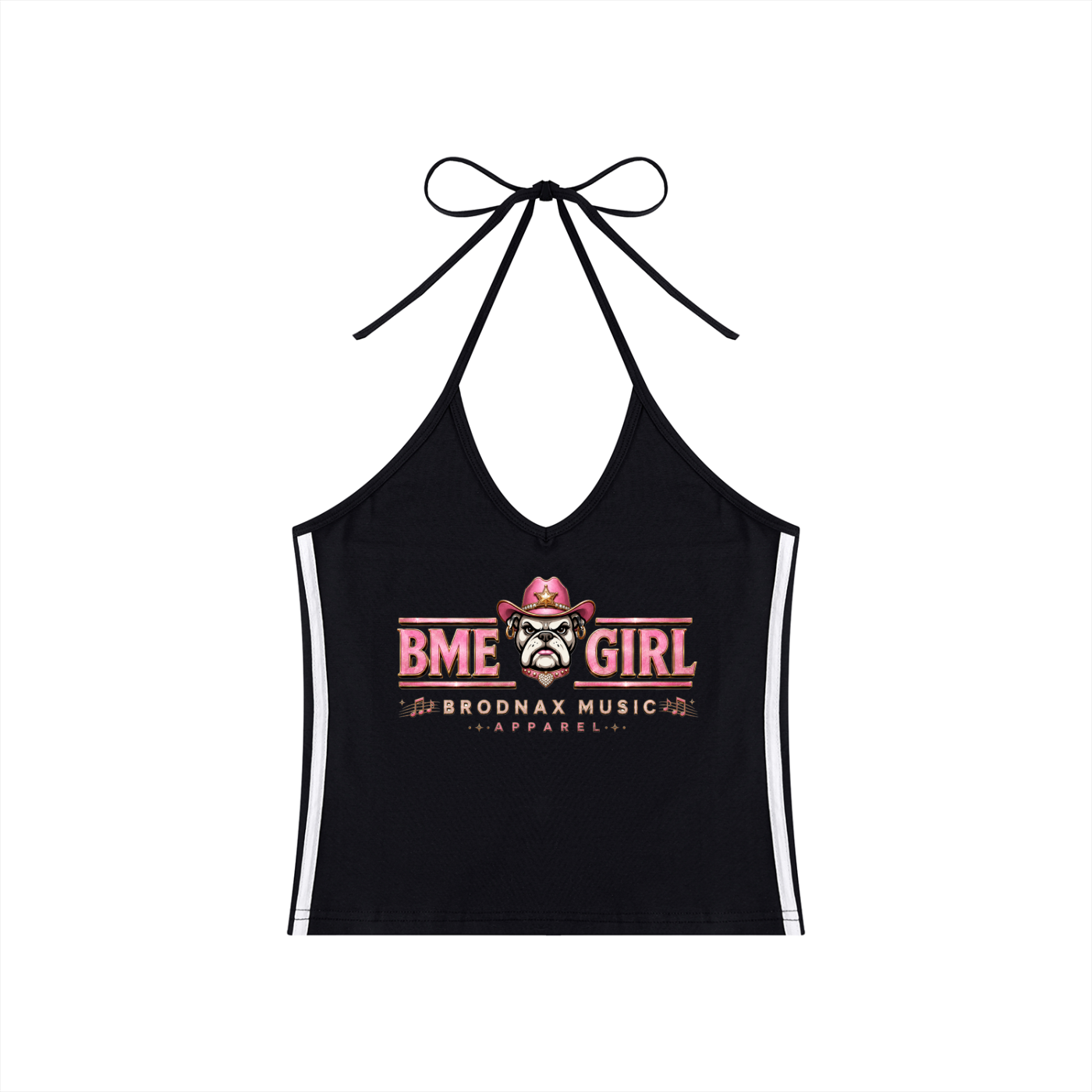 Women's BME  Girl  Color Block Halter Crop Tank Top