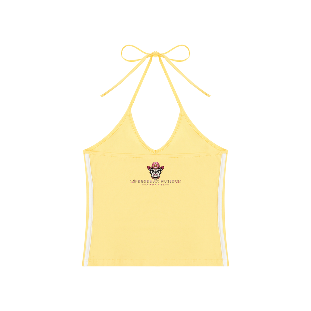 Women's BME  Girl  Color Block Halter Crop Tank Top