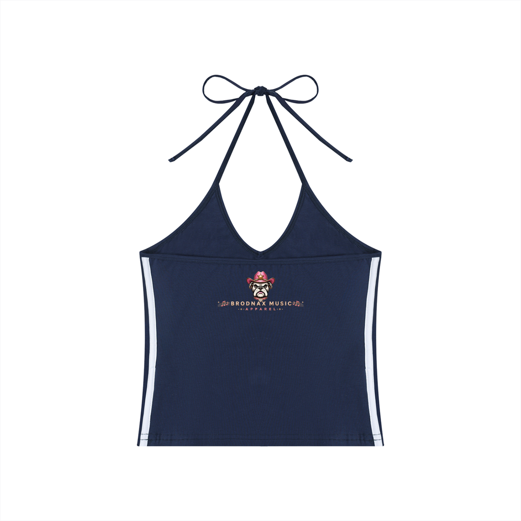Women's BME  Girl  Color Block Halter Crop Tank Top