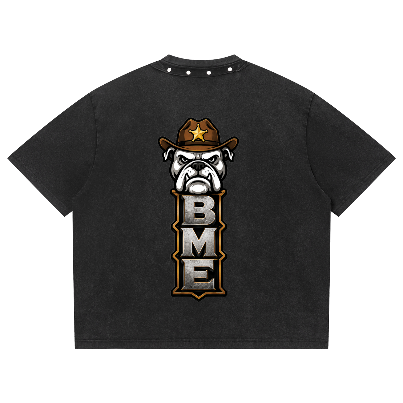 Unisex Washed Boxy Studded T-Shirt