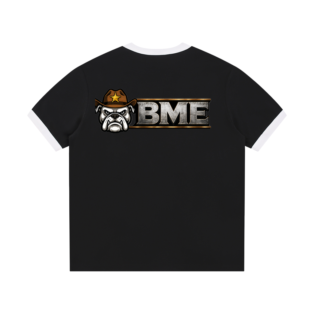 Contrast Edge Ribbed Crewneck T-Shirt