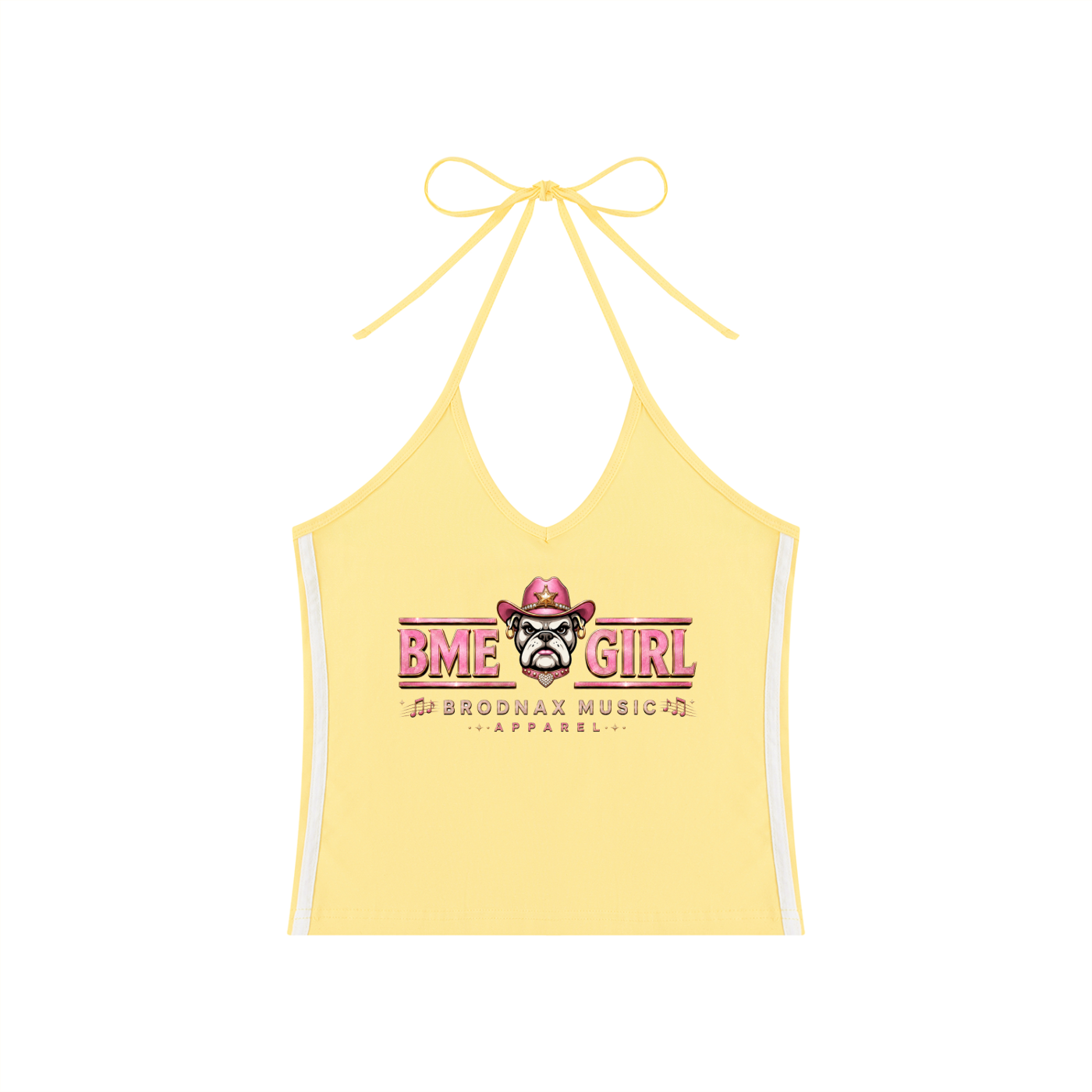 Women's BME  Girl  Color Block Halter Crop Tank Top