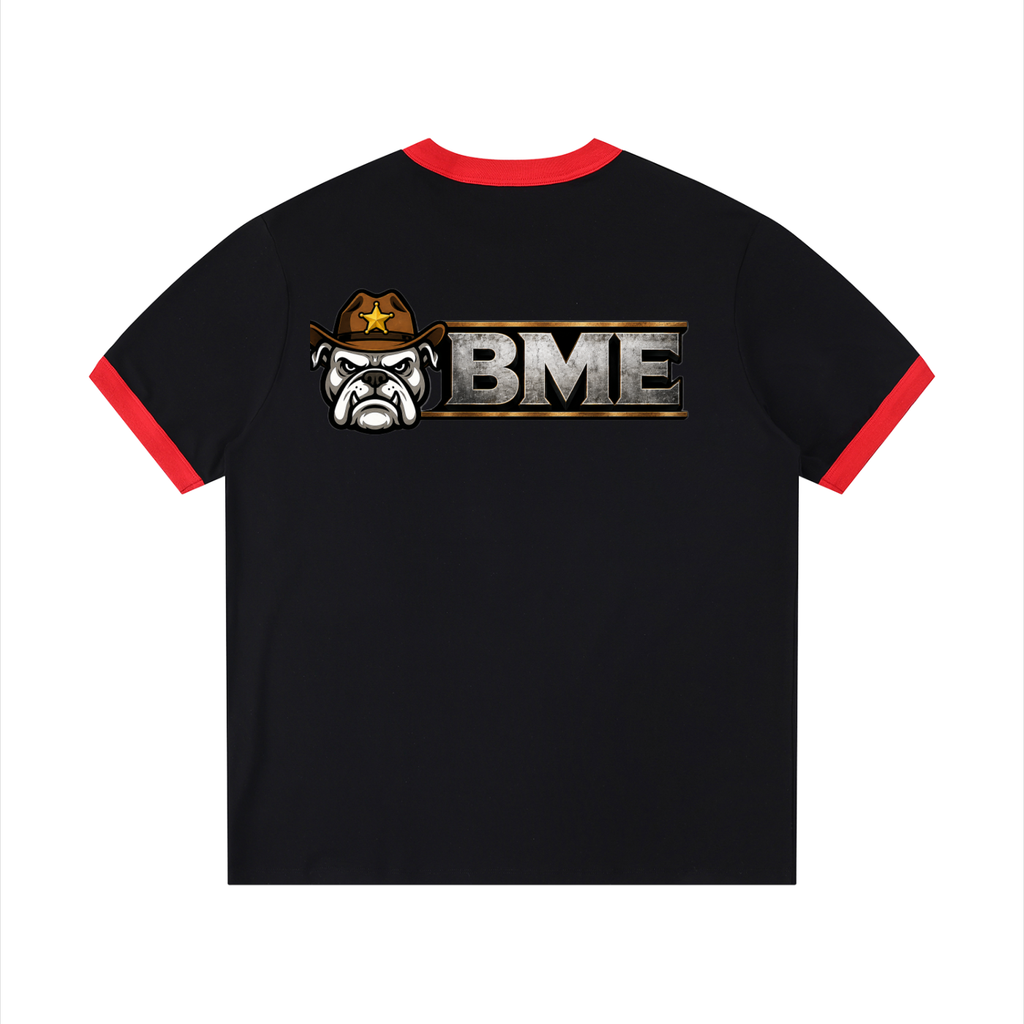 Contrast Edge Ribbed Crewneck T-Shirt