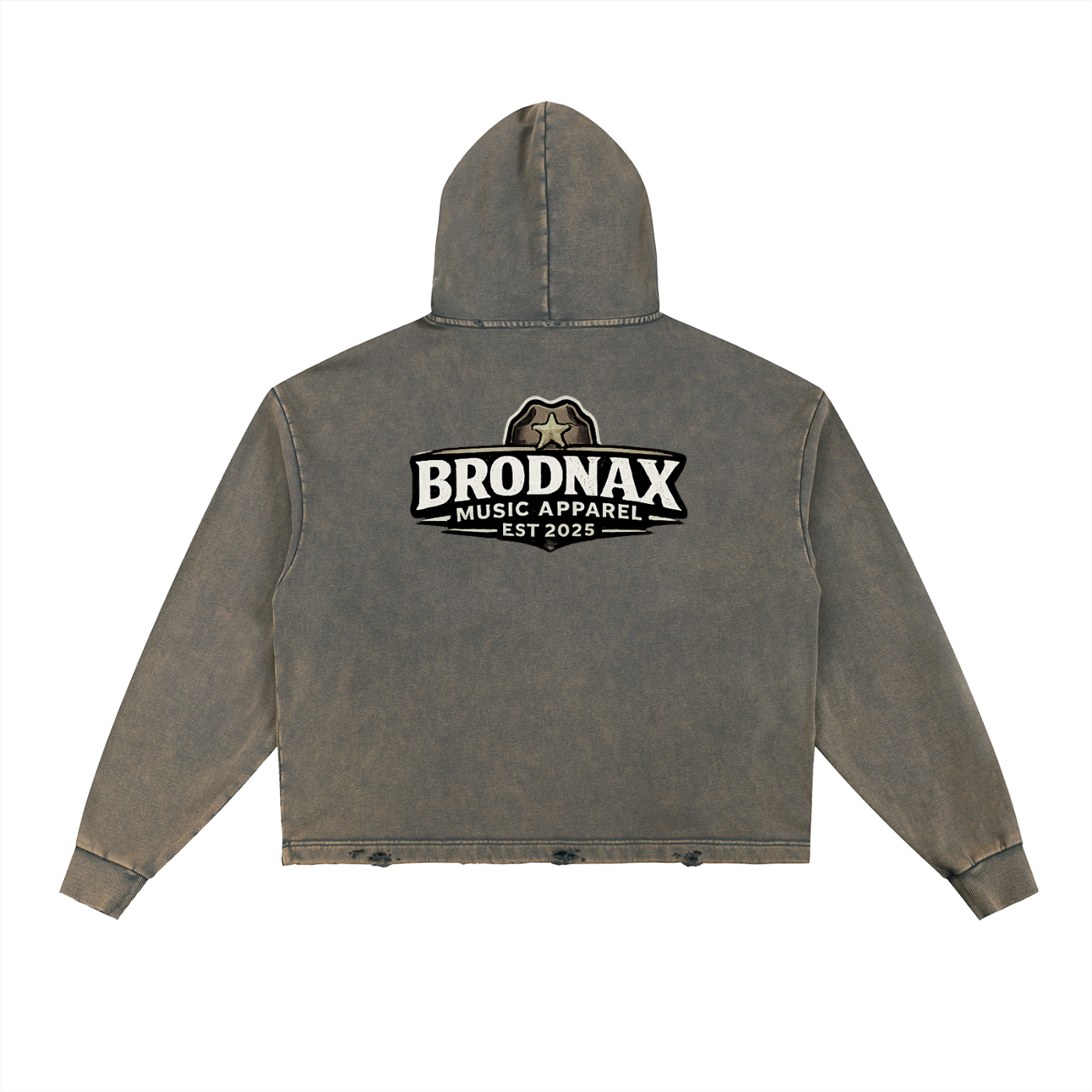 Vintage Washed Frayed-Hem Hoodie
