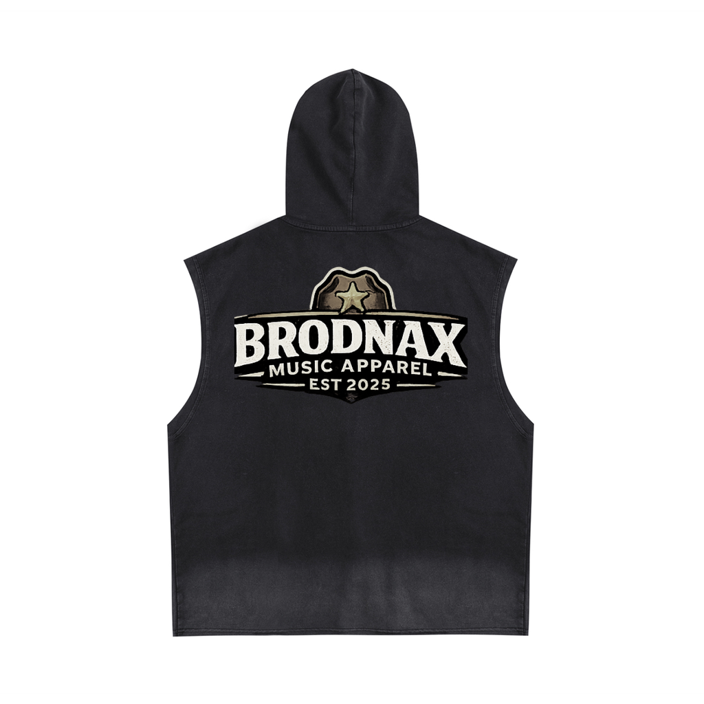 Vintage Washed Zip-Up Hooded Tank Top