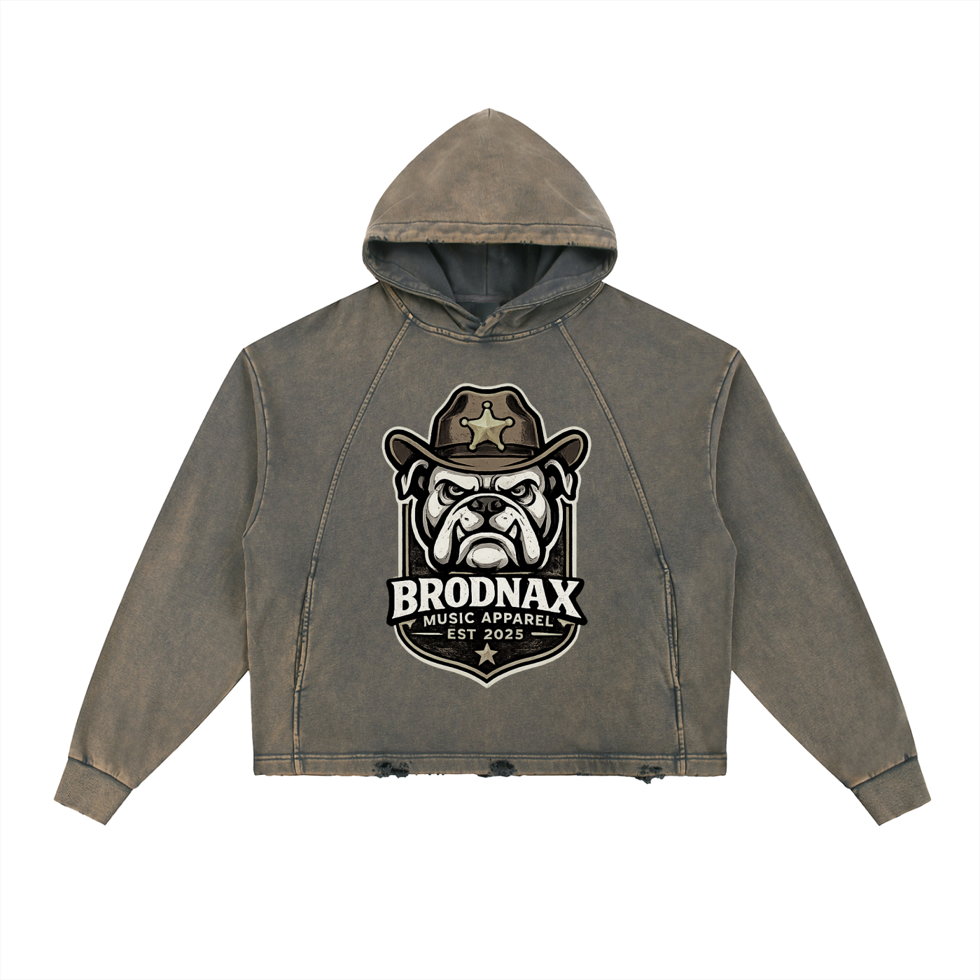 Vintage Washed Frayed-Hem Hoodie