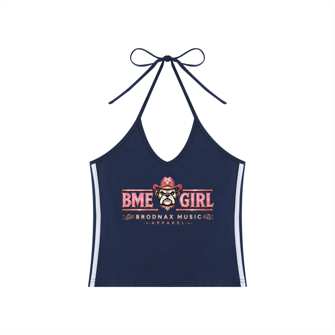 Women's BME  Girl  Color Block Halter Crop Tank Top