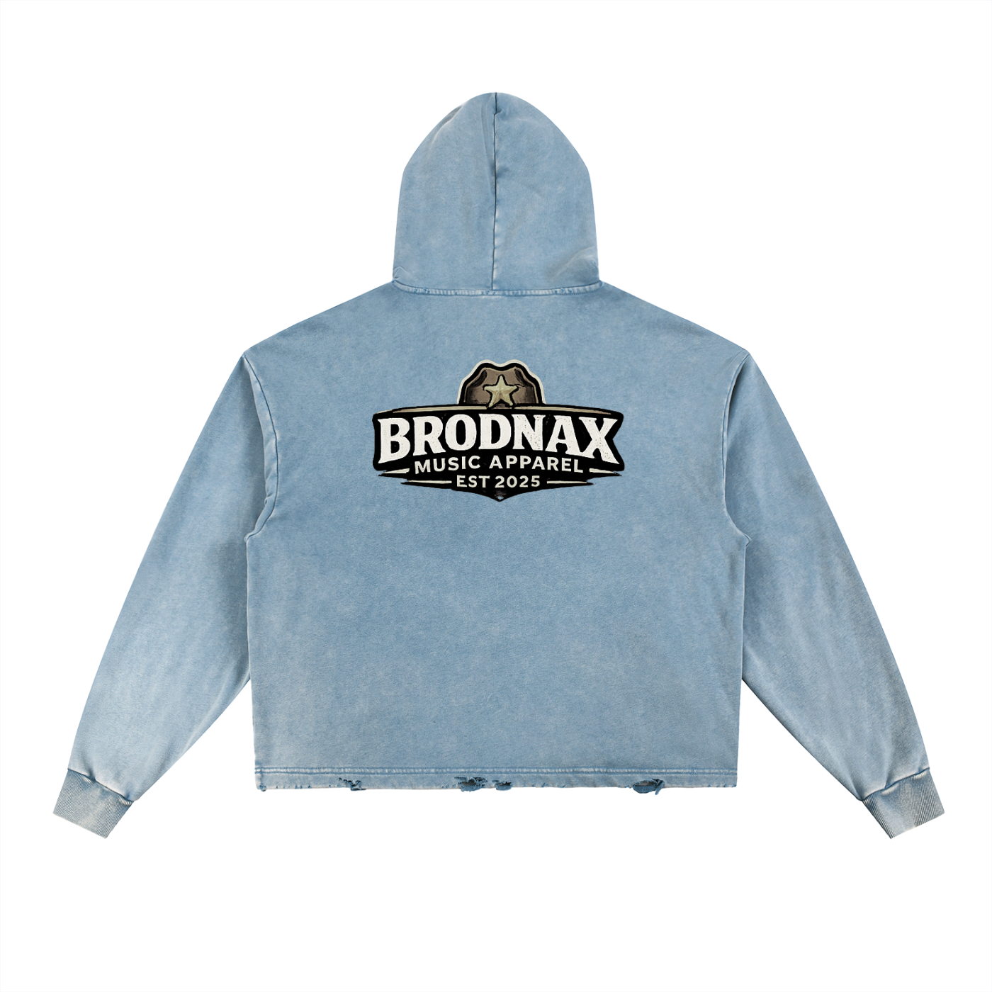 Vintage Washed Frayed-Hem Hoodie
