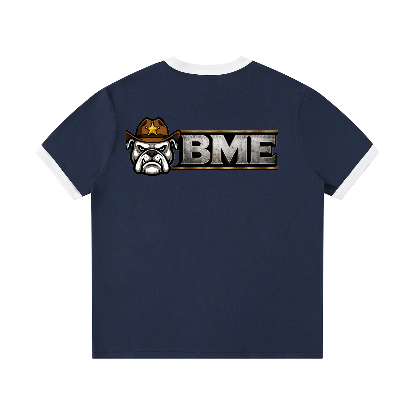 Contrast Edge Ribbed Crewneck T-Shirt