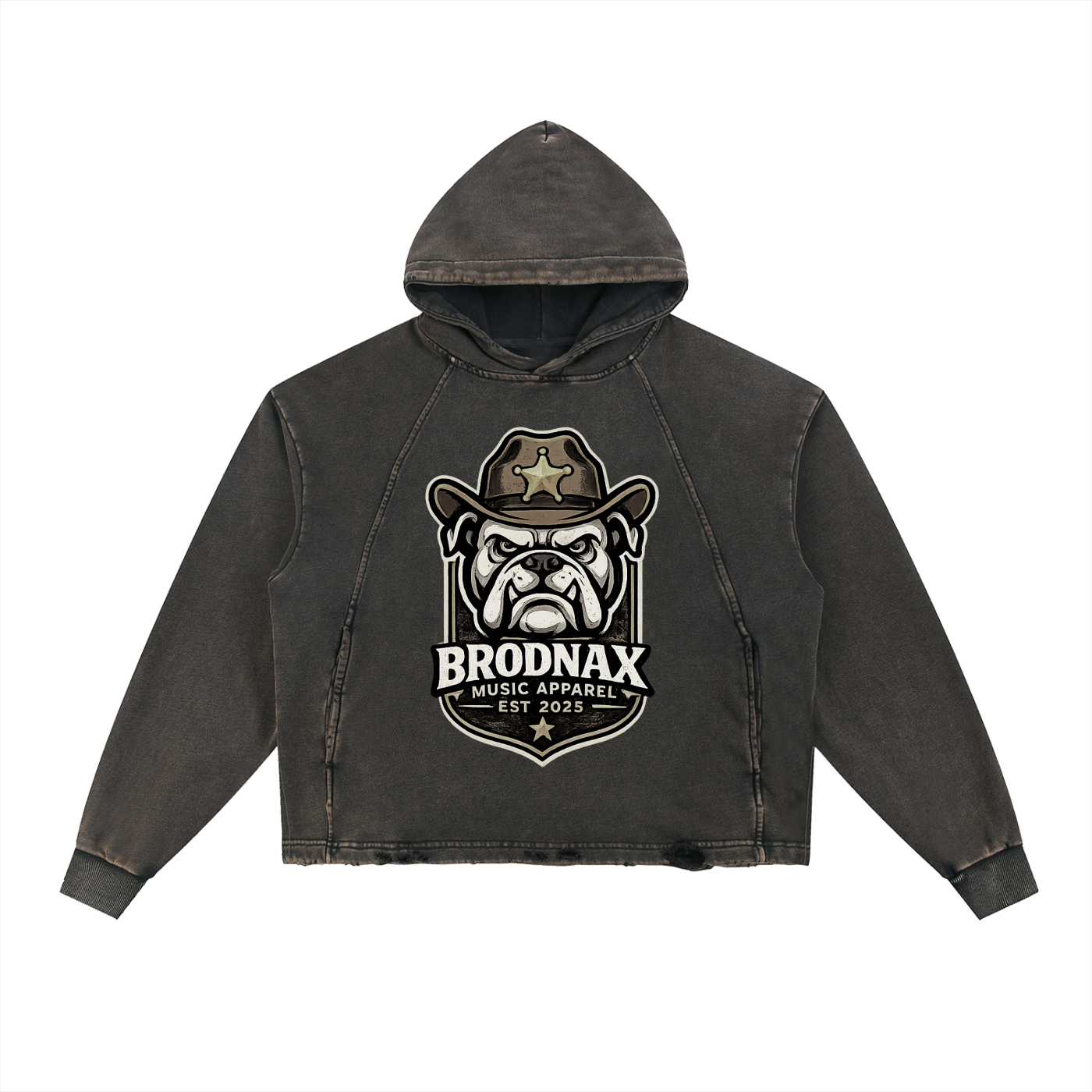 Vintage Washed Frayed-Hem Hoodie